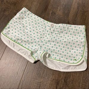 O'Neill Size 9 Swim Sporty Shorts Polka Dot Juniors Button Snap Pockets 90s